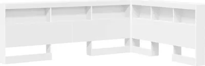 Image de vidaXL : Tête de lit de rangement, blanche, en matériau composite