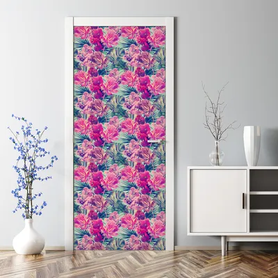 Produktbild von Dekorative Türaufkleber Raumdekoration selbstklebend Türposter Pflanzen-Dschungel 85 x 200 cm