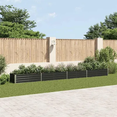 Zdjęcie produktu dla vidaXL Podwyższone łóżko ogrodowe Stal ocynkowana 600x80x45 cm Antracyt