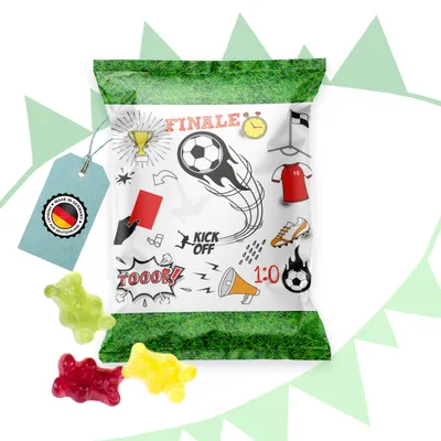 Produktbild von Fruchtgummi Tütchen Fußball – Give-away für Kindergeburtstag und Fußballparty10 Stück