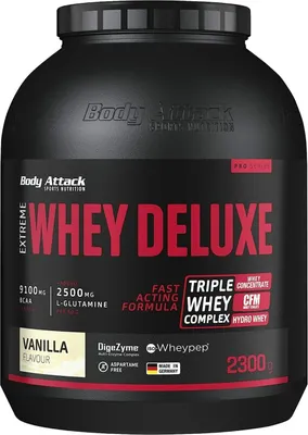 Produktbild von Body Attack 500-15, Pulver, Molkenproteinkonzentrat, Vanille, L-Alanin, L-Arginin, L-Asparaginsäure, L-Cystein, L-Glutaminsäure, L-Glutamin, L-Glycin,..., C, B2, B6, B1, E, B12, 40,5 g