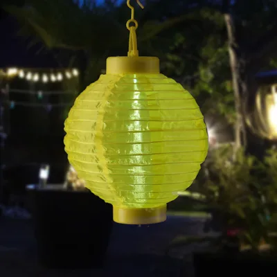 Produktbild von LED Solar Lampion - 1 kaltweiße LED - H: 23cm - D: 20cm - Lichtsensor - gelb