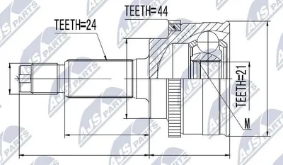 Produktbild von NTY Gelenksatz Antriebswelle Vorne Rechts Vorne Links für KIA RIO II (JB) NPZ-KA-345