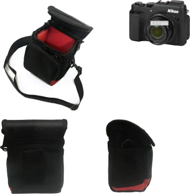 Produktbild von K-S-Trade Kameratasche Fototasche Umhängetasche Schultertasche Zubehör Tasche Schutz Hülle kompatibel mit Nikon Coolpix P7800 mit Zusatzfach und