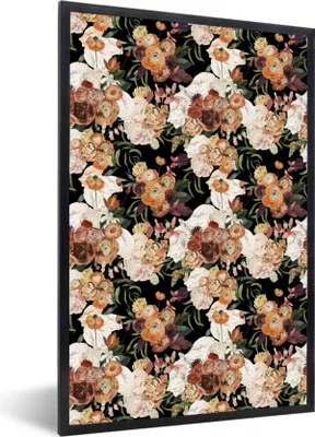 Produktbild von MuchoWow® MuchoWow® Gerahmtes Poster Blumen - Pflanzen - Farbe 40x60 cm - Poster mit zchwarzem Bilderrahmen - Papierdruck - Wandbilder