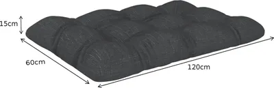 Immagine prodotto di POKAR Cuscino per pallet con bella trapuntatura Cuscino per divano a pallet, Dimensioni: Set cuscino seduta 120x60 + cuscino schienale 120x60, Colore: Antracite