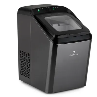 A studio shot of a Klarstein ice maker on a white background.