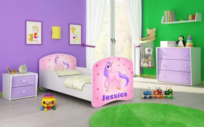 Immagine prodotto di ACMA I letto per ragazzi letto per bambini completo di materasso con rete a doghe bianco 17 pony 160x80