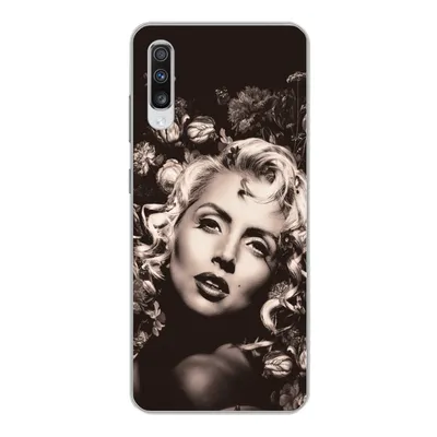 Produktbild von MuchoWow® Handyhülle Schutzhülle Hülle für Samsung Galaxy A70 Frau - Blumen - Schmetterling Silikon Softcase Handy Hülle - Schutzhaube