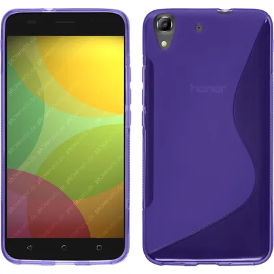 Produktbild von PhoneNatic Case kompatibel mit Huawei Honor 4A - lila Silikon Hülle S-Style + 2 Schutzfolien
