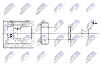 Produktbild von NTY NPW-NS-075 Antriebswelle Vorne Rechts für NISSAN Qashqai II (J11, J11) für RENAULT Kadjar (HA, HL)