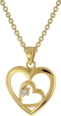 Produktbild von trendor 41502 Herz-Anhänger Gold 333/8K an vergoldeter Silber-Halskette, 40 cm