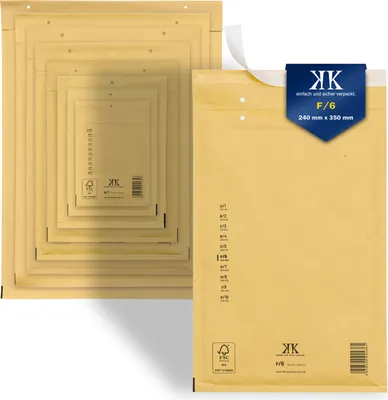 Produktbild von 100 Luftpolster-Versandtaschen F6 F/6 240x350mm (Außenmaß) DIN A4+ Braun