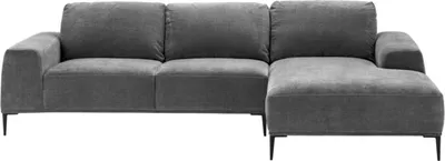 Produktbild von Casa Padrino Luxus Lounge Ecksofa Grau / Schwarz 285 x 164 x H. 80 cm - Wohnzimmer Sofa