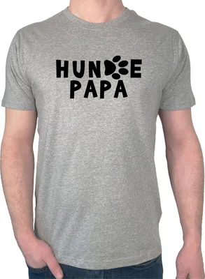 Produktbild von Huuraa Herren T-Shirt Hundepapa Tapse M Sport Grey Bio Baumwolle Fairtrade Herrenshirt Geschenkidee