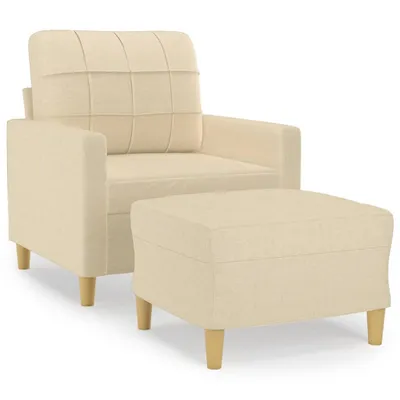Produktbild von Sessel mit Hocker Creme 60 cm Stoff