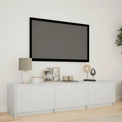 Productafbeelding van Maison Exclusive - TV-meubel met LED-verlichting, 165 x 34 x 40 cm, wit, houtvezel