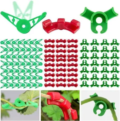 Produktbild von Famanu Pflanzenclips Set - 120 Stück - 360° und 90° verstellbar - rot und grün