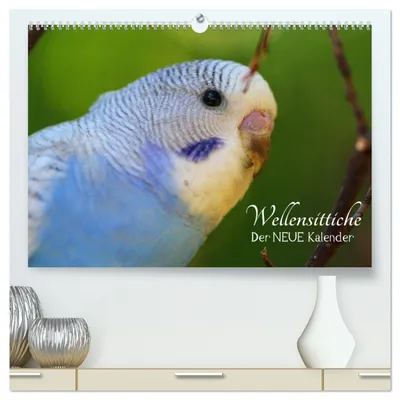 Produktbild von Wellensittiche - der NEUE Kalender (hochwertiger Premium Wandkalender 2027 DIN A2 quer), Kunstdruck in Hochglanz