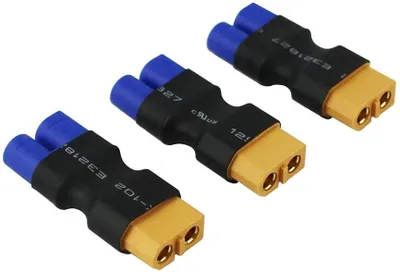 Obrázok produktu pre Adaptér EC3 samica na XT60 samec pre LiPo batérie | pripojenie pre drony a autorádiá | ľahké a prenosné, 3 kusy, 39 mm*18 mm