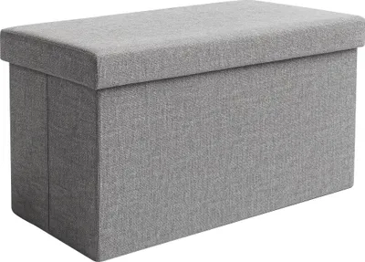 Image de Ruhhy Pouf en tissu gris 60x30x30 cm 25996 ISOx