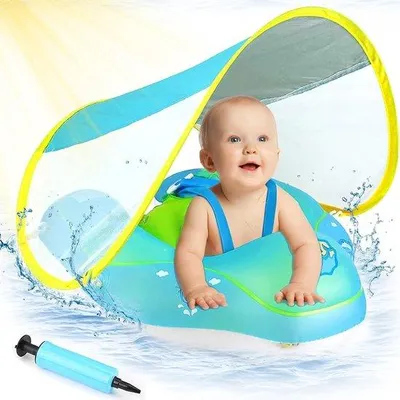 Produktbild von Famanu Schwimmring für Babys mit Sonnendach - Rosa