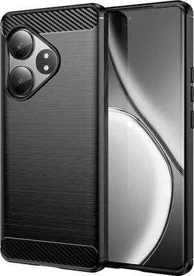 Produktbild von Hülle für Realme GT 6 - Phonesta Carbon Silikon Back Cover - Schwarz