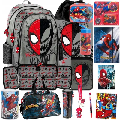 Immagine prodotto di Set da 15 pezzi SPIDER-MAN: zaino, cartella, astuccio, borsa da palestra SPIDERMAN SPIDER MAN - cartella per RAGAZZI