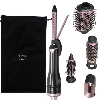 Zdjęcie produktu dla Lokówko-suszarka 5 w 1 Sevenkraft SK 2029 1200W, zestaw do stylizacji z 3 szczotkami, lokówką i suszarką, zimny nawiew, obrotowy przewód