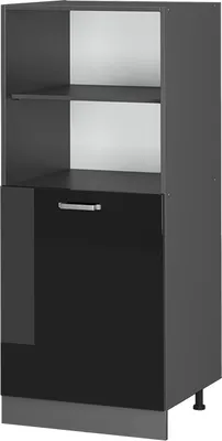 Produktbild von Vicco Herdumbauschrank R-Line, 60 cm, Schwarz Hochglanz/Anthrazit