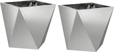 Produktbild von Pflanzkübel 2 pcs Silber 30 x 30 x 30 cm Verzinkter Stahl