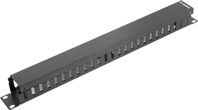 Zdjęcie produktu dla Lanberg AK-1201-B, Panel zarządzania kablami, Metal, Czarny, 490 g