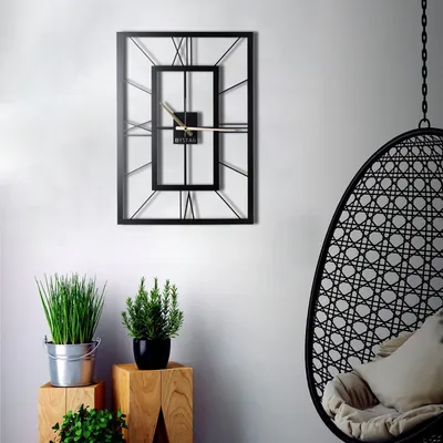 Image de Opviq, novembre, horloges murales, noir, métal, 49 x 34,5 cm