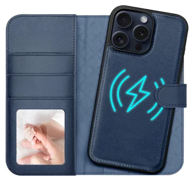 Zdjęcie produktu dla etui na telefon komórkowy z portfelem magnetycznym 2 w 1 do iPhone'a 16 Pro Max, ochrona RFID, odłączane etui magnetyczne, kompatybilne z MagSafe, odporne na wstrząsy etui z okienkiem na zdjęcie