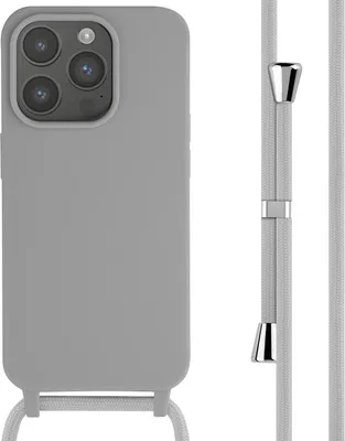 Image de imoshion Étui en silicone avec cordon pour l'Apple iPhone 15 Pro - Gris clair