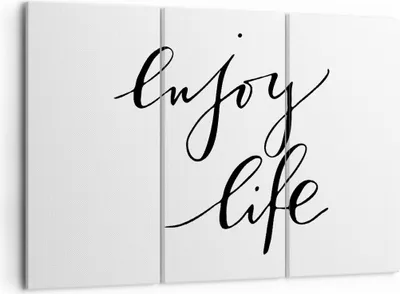 Produktbild von Bild auf Leinwand - Leinwandbild - 3 Teile - Genieße Leben Maxim - 105x70cm - Wand Bild - Wanddeko - Wandbilder - Leinwanddruck - Bilder - Wanddekoration - Leinwand bilder - Wandbild - CE105x70-4322