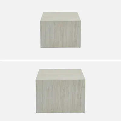 Produktbild von sweeek - 2er-Set quadratische Couchtische mit Marmorlook - Weiß