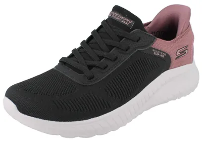 Produktbild von SKECHERS Slip-ins Bobs Squad Chaos Damen Sneaker schwarz lila Textil - Größe: 39