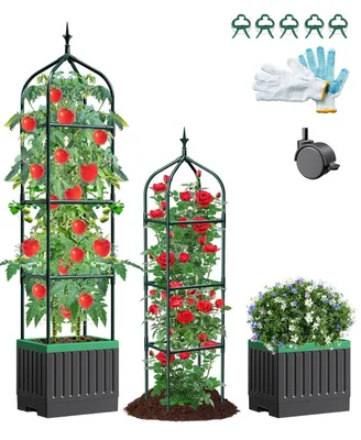 Produktbild von Gartenblumenkasten mit Spalier für Kletterpflanzen