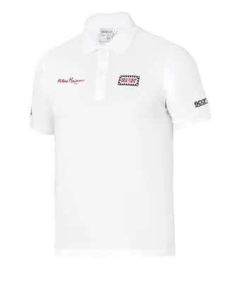 Zdjęcie produktu dla Super Oferta: Koszulka Polo Sparco Targa Florio Merzario #AM2 – Rozmiar M – Kolor Biały