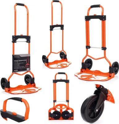 Zdjęcie produktu dla KRAFT&DELE | Składany wózek na worki, wózek transportowy, 70 kg, wózek transportowy na schody, wózek na worki na schody
