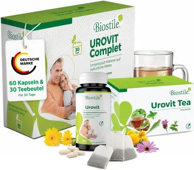 Produktbild von Biostile Urovit Complet – mit Sägepalme und Tribulus terrestris zur Unterstützung der Prostata- und Blasengesundheit bei Männern