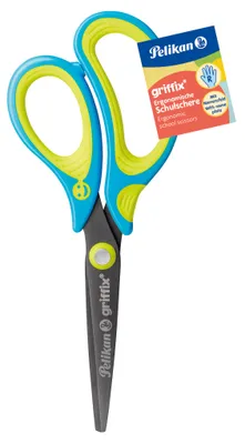 Produktbild von Pelikan Schere griffix SC1BRS  blau Rechtshänder spitz 15cm