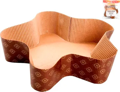 Image de Confection 3 moules à étoile pandoro easy bake en papier gr 500 cm 25x25x6 h