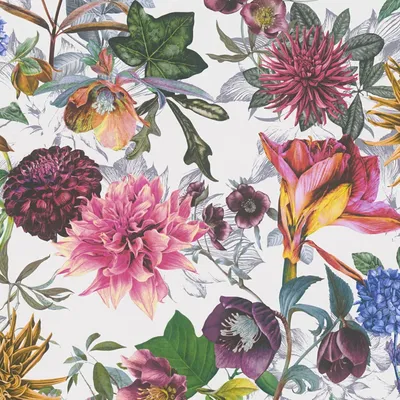 Image de Profhome 381754-GU Papier peint floral floral mat blanc violet 5,33 m2