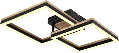 Image de Plafonnier Salle de séjour Plafonnier LED Couloir Bois Aspect Moderne Noir 67297D2
