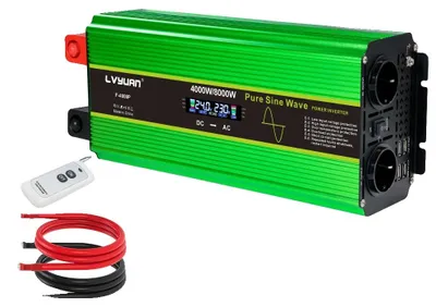Zdjęcie produktu dla Falownik z czystą falą sinusoidalną, moc 4000 W, kompatybilność z gniazdkami UE, 24 V, 8000 W, UE