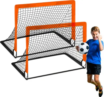 Produktbild von Outdoor-Sport-Kinderfußballtor, tragbares faltbares Fußballtor, Kleinkind-Fußballspiel-Torrahmen, zweiteiliges Set, Orange