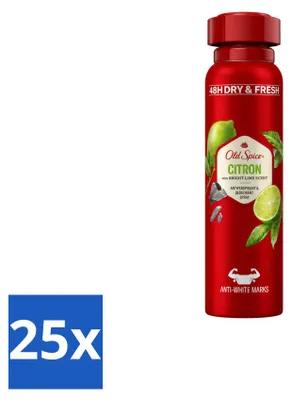 Productafbeelding van 25 x Old Spice Deodorantspray Citron - 150 ml - Voordeelverpakking - 25 stuks