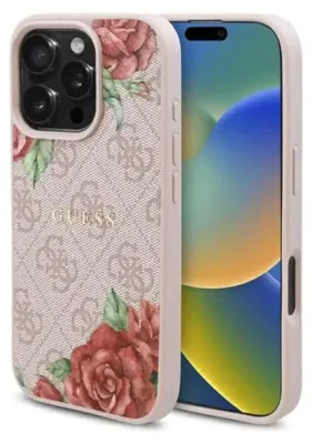 Immagine prodotto di Guess Guhmp16Lp4Ropemcp Iphone 16 Pro 6.3 Różowy/Rosa Custodia rigida 4G Fiori Stampa Magsafe